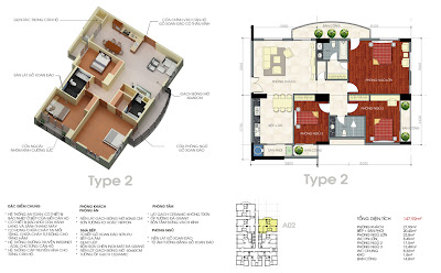 Căn hộ TYPE 2 Quốc Cường Gia Lai 1 147,92m2