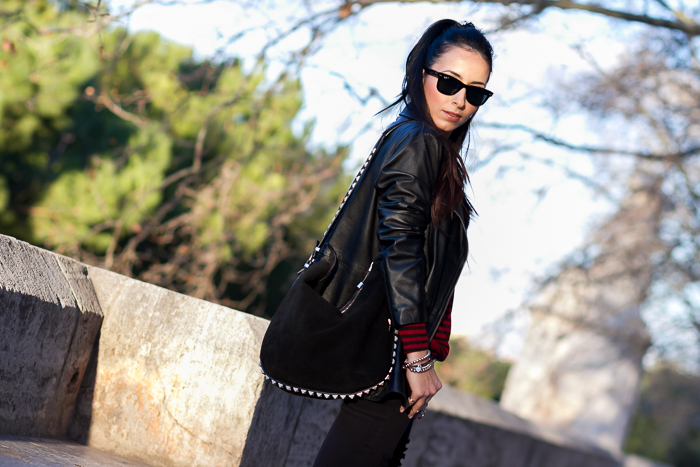 Red & Black Stripes Top Look Rock Style Blogger Fashion Valencia Trend