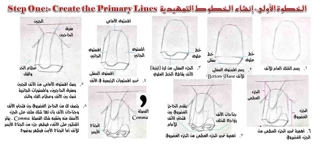 الرسم والتصوير / رسم الأنف – الجزء الثاني – خطوة بخطوة