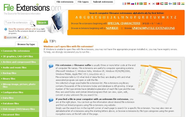 Le site du jour : File-Extensions.org, tout sur les extensions de fichiers