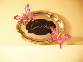 chalkboard sign, DIY chalkboard paint, Shabby chic sign, Silver Tray recycle