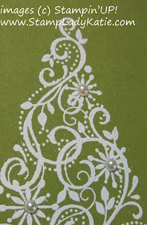 card made with Stampin'UP! stamp set: Snow Swirled and pearls