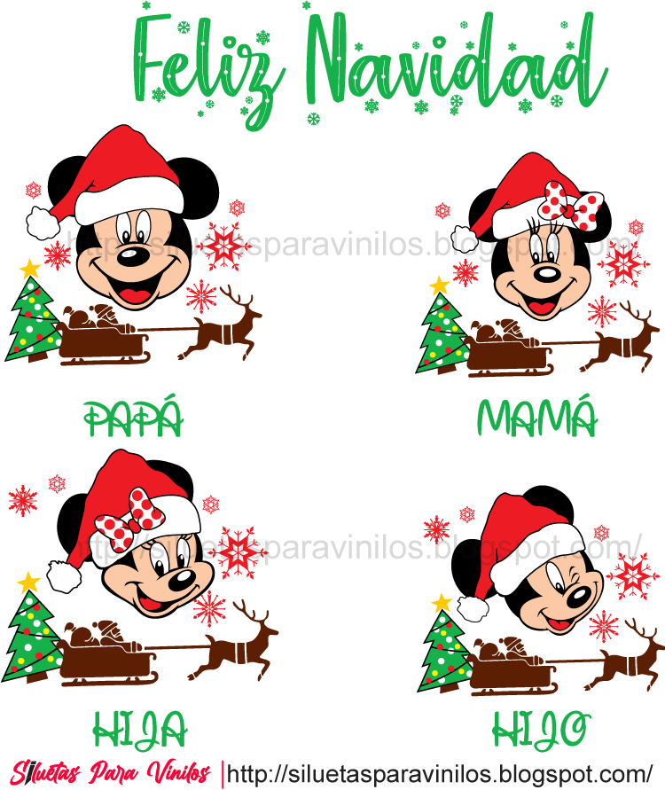 Mickey Mouse Familia Navidad, vector png