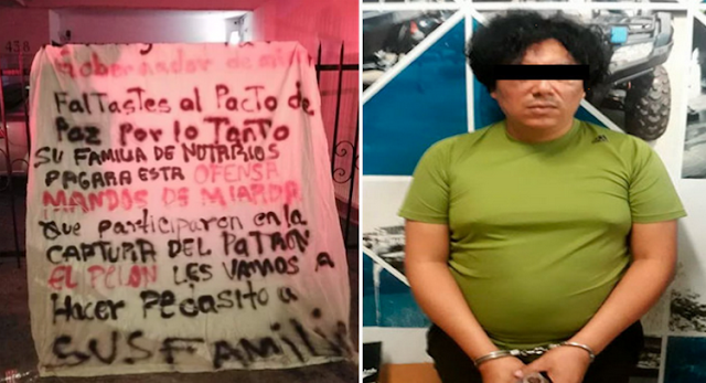 Con narcomantas y quemando carros Sicarios exigen la liberación de su jefe "El Pelón de Playas" mismoque fue madrugado en Tabasco por elementos de la Guardia Nacional