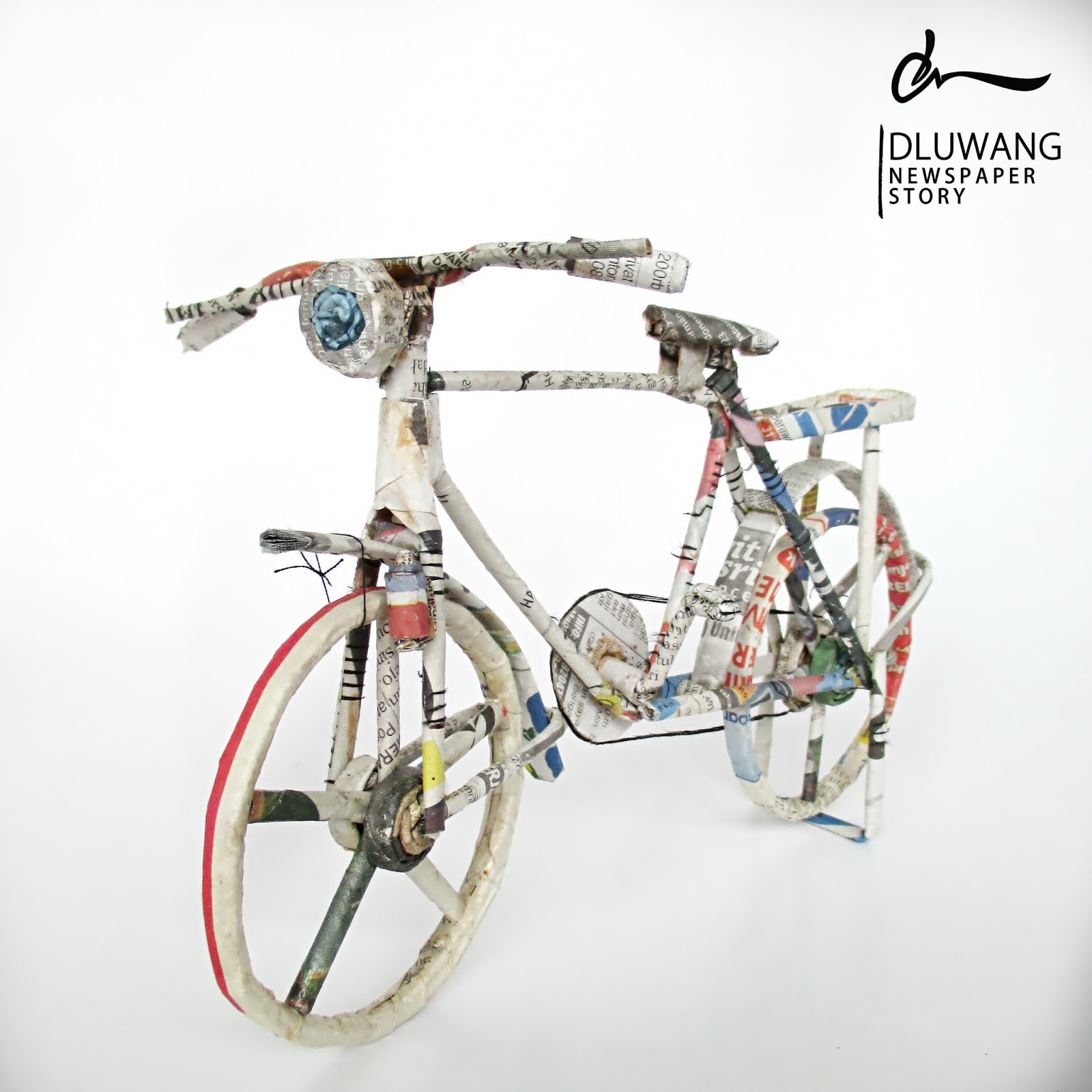 DluwangArt Kerajinan  Kertas Koran  Bekas  miniatur sepeda  