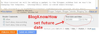 Set date options for Blogger posts