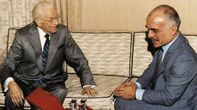 Mr. Armstrong meets with King Hussein of Jordan.