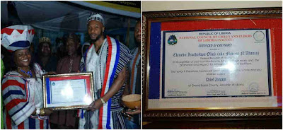 Liberia honours Flavour with a Chieftaincy title (photos) 