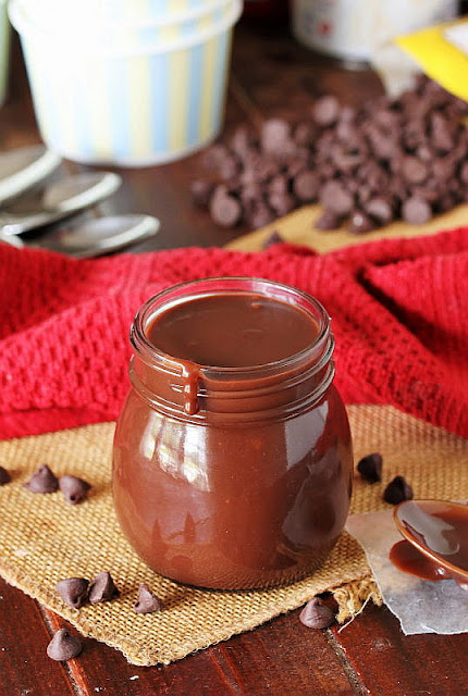 Jar of Homemade Chocolate Sauce Image