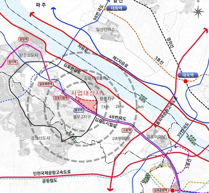 경기도, 김포 풍무역세권 도시개발 구역 지정 및 개발계획 수립 고시