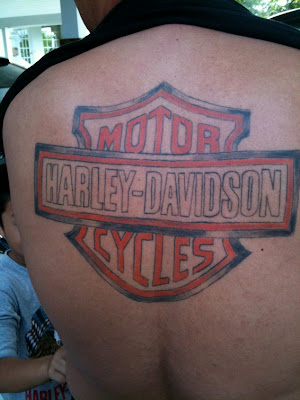 self a huge Harley tattoo