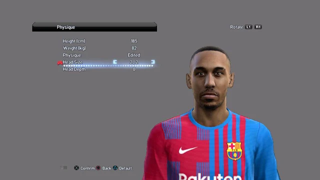 Pierre-Emerick Aubameyang Face V2 For PES 2013