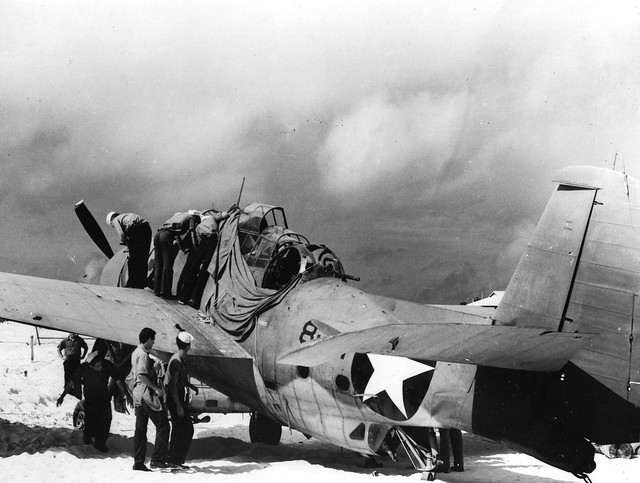 Badly damaged aircraft at Midway Island. 4 June 1942 worldwartwo.filminspector.com