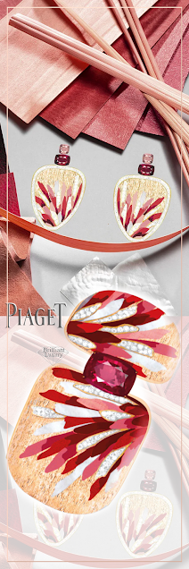 ♦Piaget Wings Of Light Rainbow Light Ruby diamond cuff and earrings #piaget #jewelry #brilliantluxury