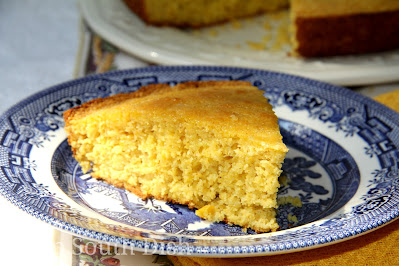 Cornbread made with buttermilk, sour cream and creamed corn.