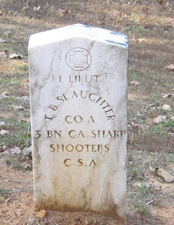 Gravestone of Lt. T. B. Slaughter, CSA