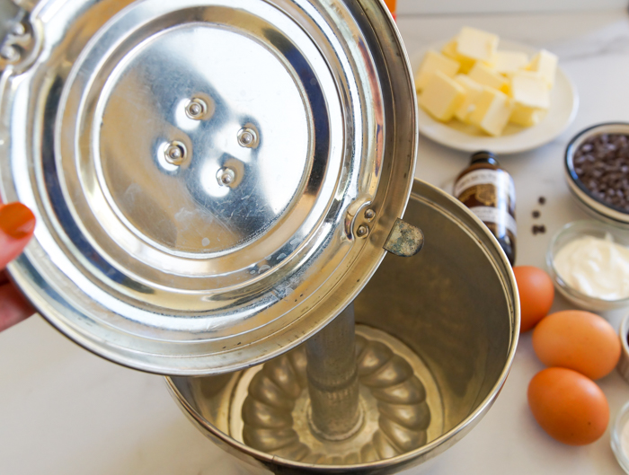 Steamed Chocolate Pudding - vintage German pudding tin