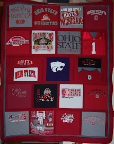 Ohio State themed t-shirt quilt