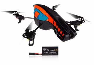 Parrot AR.Drone 2.0 Quadricopter with Replacement Battery for iPod touch, iPhone, iPad and Android Devices (Orange/Blue)