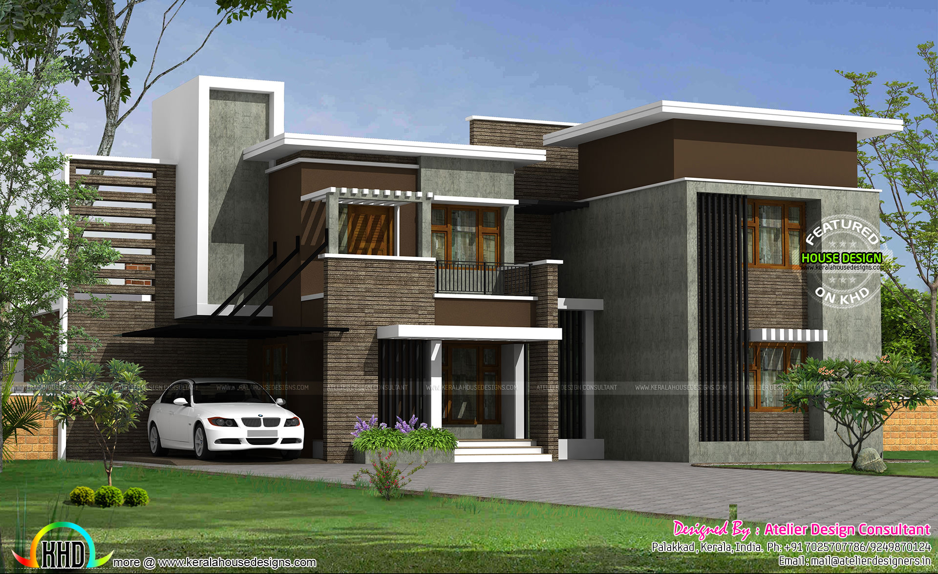 Contemporary 2750 sq ft floor plan Kerala home  design 