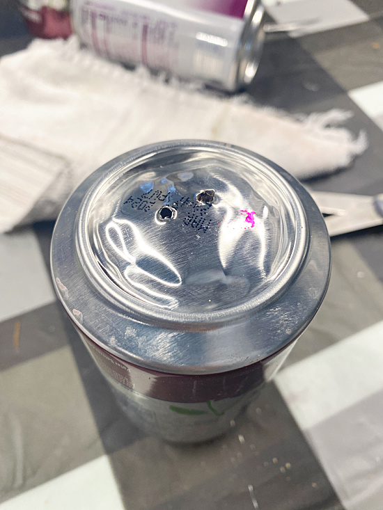 top of can with 2 holes