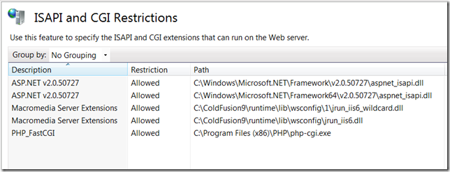 ISAPI and CGI Restrictions