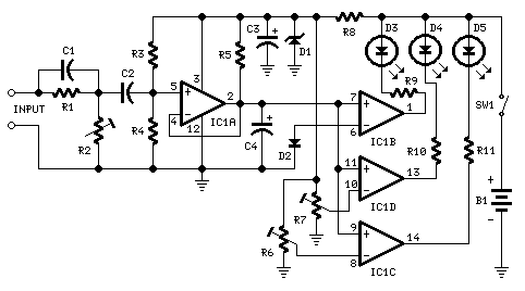 25W - Three Level Audio Power Indicator