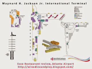 A map of Atlanta airport with Ecco Restaurant