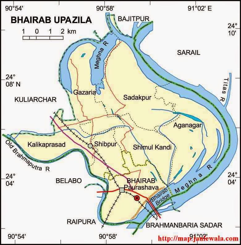 bhairab upazila map of bangladesh