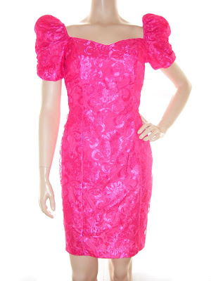 vintage 80's neon pink party dress