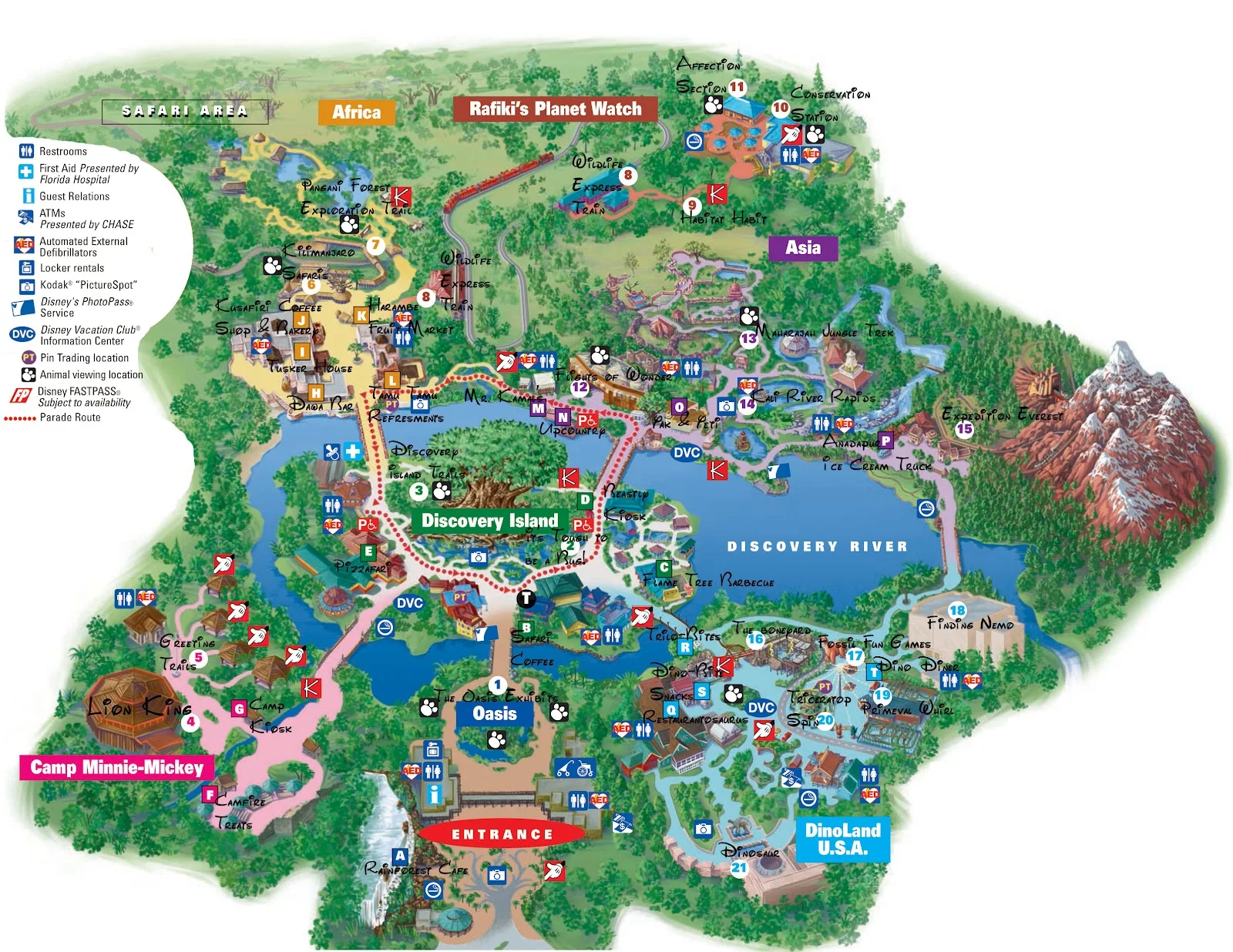 Disney World Adventure Disney Animal Kingdom Map