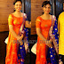 Sree Mukhi in Orange Salwar