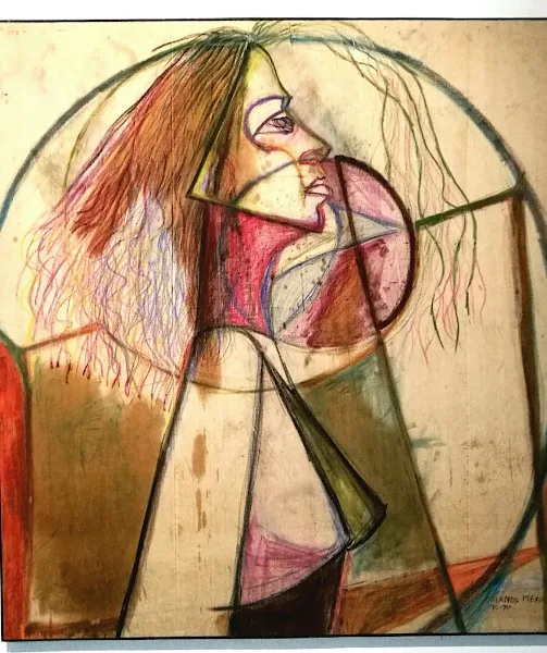 Retrato de Clara Ledesma, mixta sobre tela, 171x158cm, 1970, Orlando Menicucci