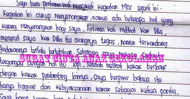 Contoh Surat Cinta Pendek Untuk Kakak Osis Dari Anak Mos