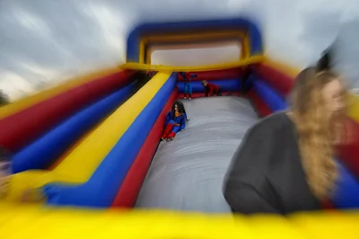 Dude Jr. on the Slide at Bridgepoint Church's Hallowe'en Party