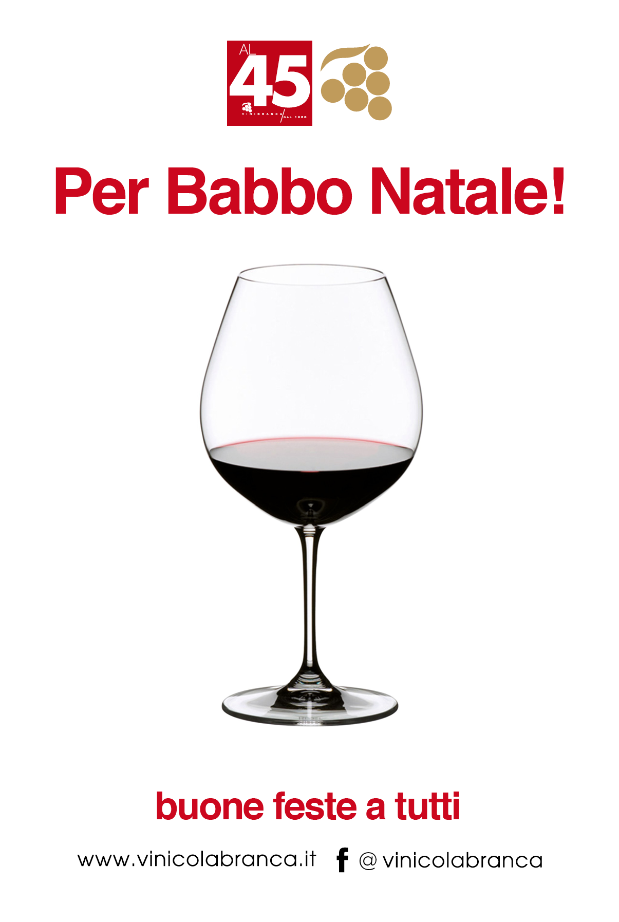 un bicchiere di vino rosso per Babbo Natale