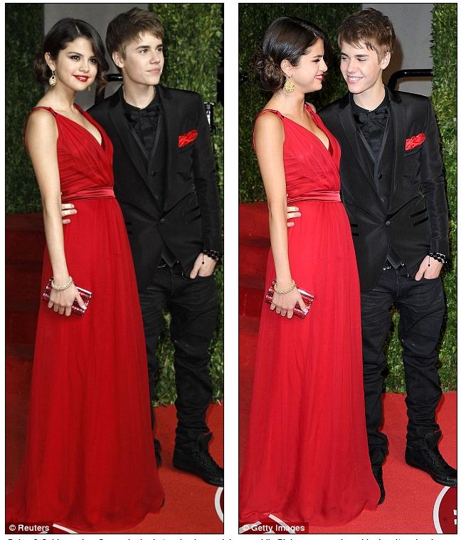 selena gomez red dress vanity fair. Dolce amp; Gabbana duo: Gomez