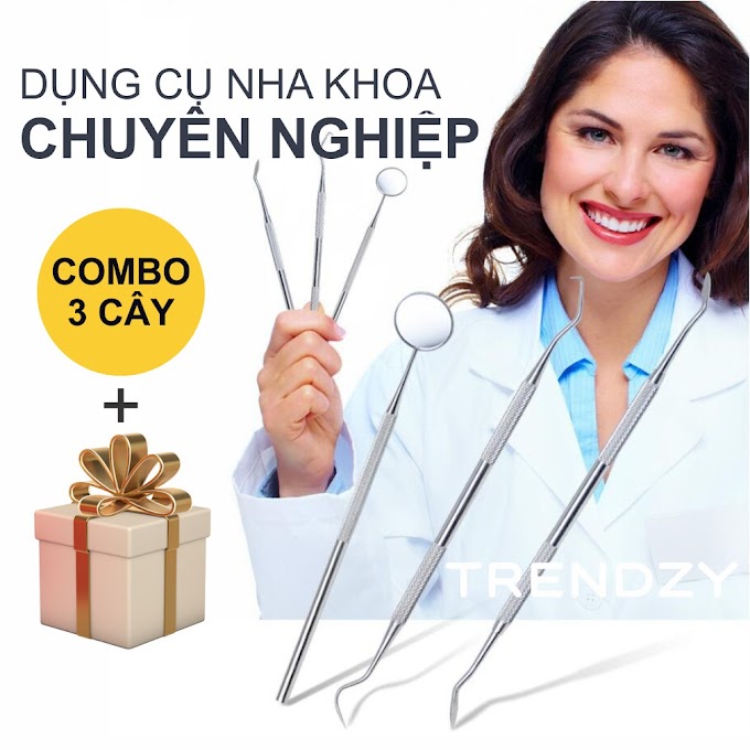 [Combo + 🎁 + Sale25%] Bộ cạo vôi răng inox cao cấp - Tẩy cao răng, vôi răng chuyên nghiệp tại nhà - chuẩn nha khoa