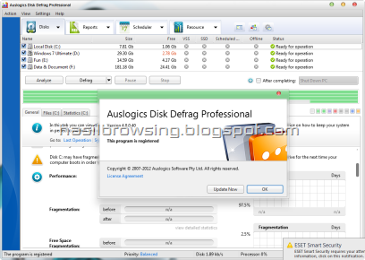 auslogics disk defrag Pro Screenshot