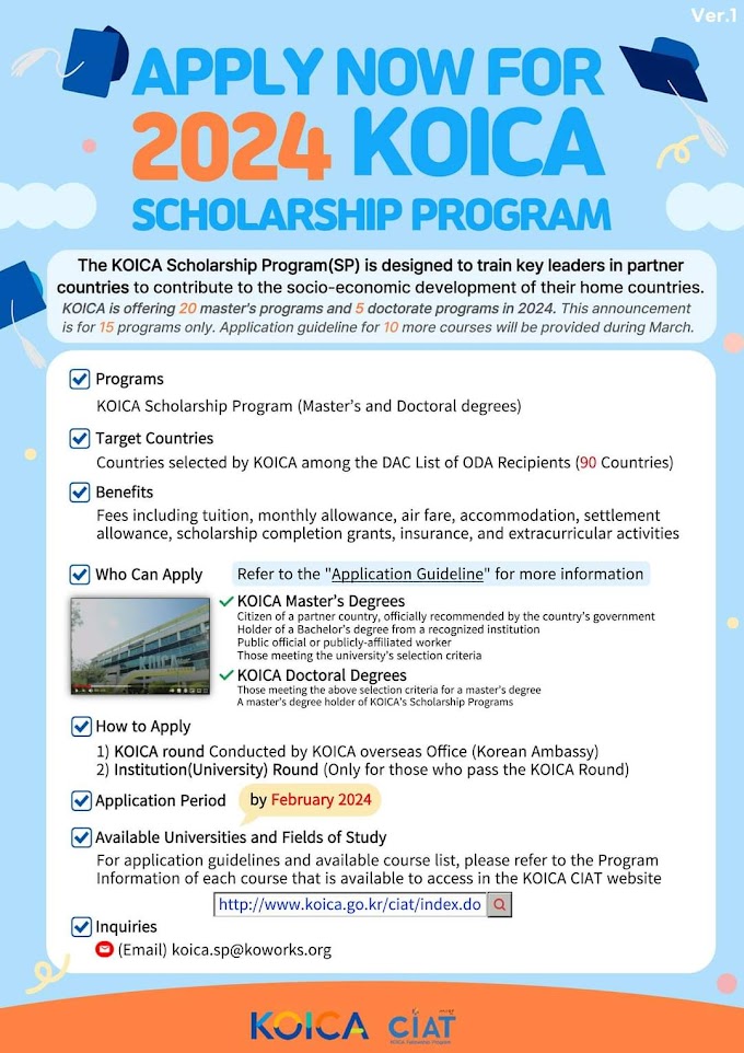 2024 KOICA Master Degree Scholarship Program for Filipino Teachers or Professionals 