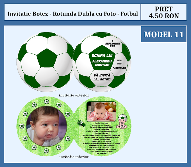 invitatii botez tema fotbal