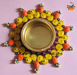 kalanirmitee: paper quilling-quilled T-lite candle holder-quilled flower