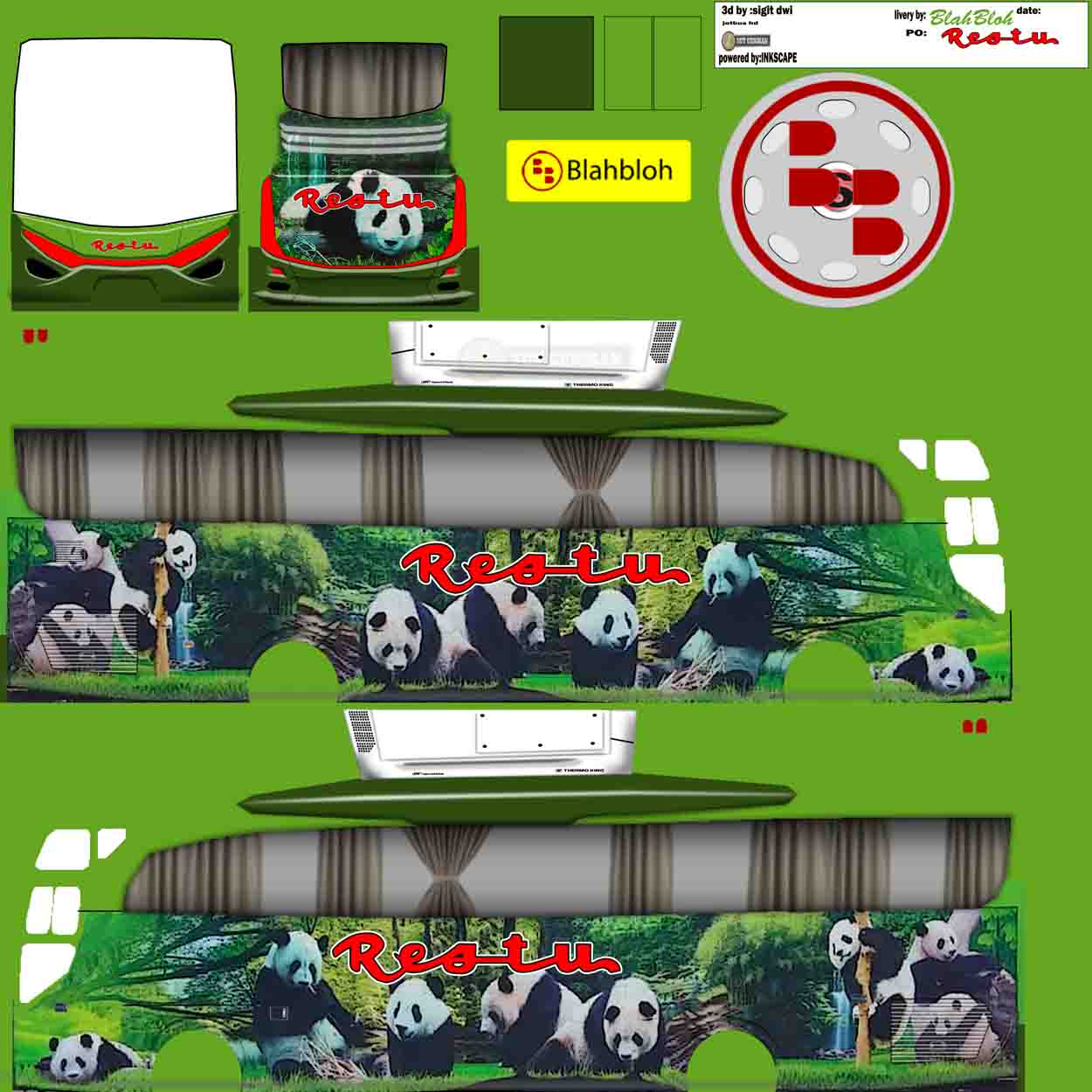 livery bussid panda putih