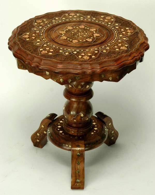 Carved wood table