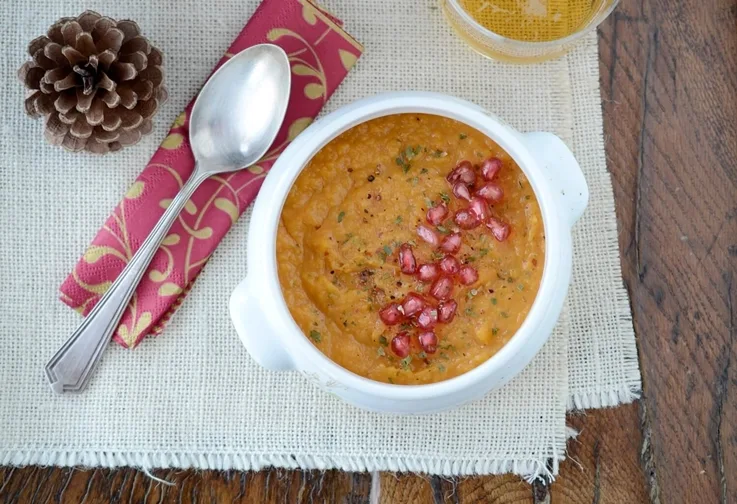 Crema de boniato y pera con jengibre