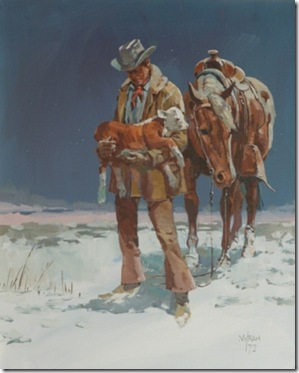 cowboy and calf