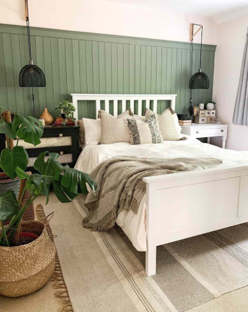 Sage green and white Bedroom