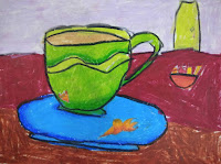 Harmony Arts Academy Drawing Classes Thursday 18-July-19 Shlok Hrushikesh Gidh 7 yrs Cup and Saucer Manmade Objects Oil Pastels, Paper SSDP - (03) - Third