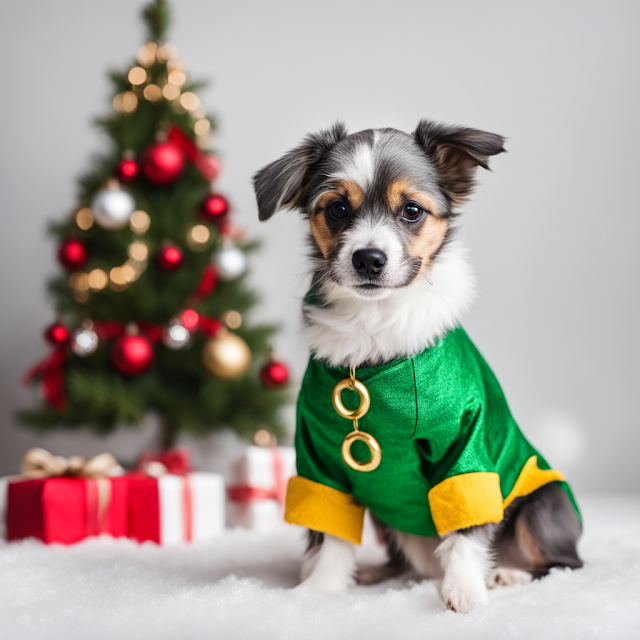 disfraces navideños para perros, disfraz navideño para perros, disfraz de elfo para perros,