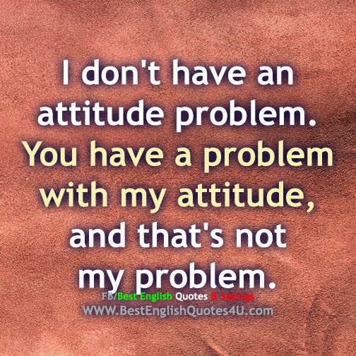 I don't have an attitude problem...